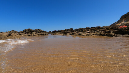beach sea rocks stone ocean