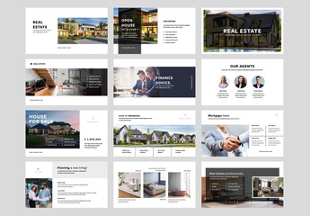 12 Clean Real Estate Business Presentation Layouts
