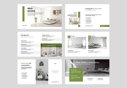 Green Real Estate Presentation Layouts