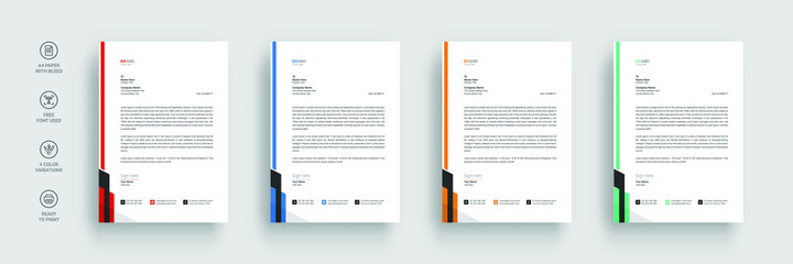 Business letterhead, Modern company letterhead template design