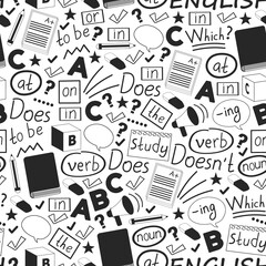 Concept of learning English. Flat design, vector pattern. English courses.