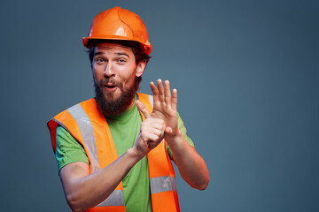 man Working profession protective uniform professional emotions