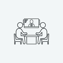 Meeting vector icon illustration sign