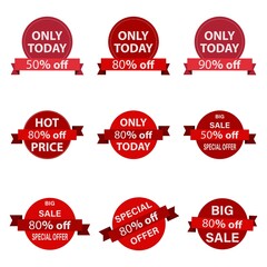 Obraz premium Sale Label collection set. Only today Hot price Big sale Special offer. Vector illustration. 