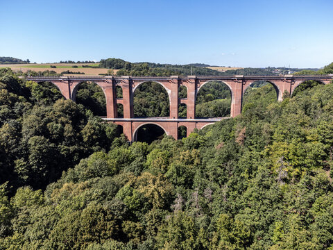 Luftbild der Elstertalbrücke im Vogtland	

