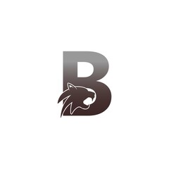 Letter B with panther head icon logo vector