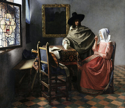 Johannes van der Meer, Jan Vermeer, Jan Vermeer van Delft, 1632-1675, The Wine Glass, 1658-1660, oil on canvas, State Museums, Berlin