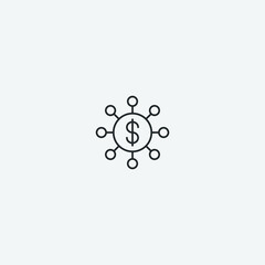 Dollar vector icon illustration sign
