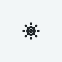 Dollar vector icon illustration sign