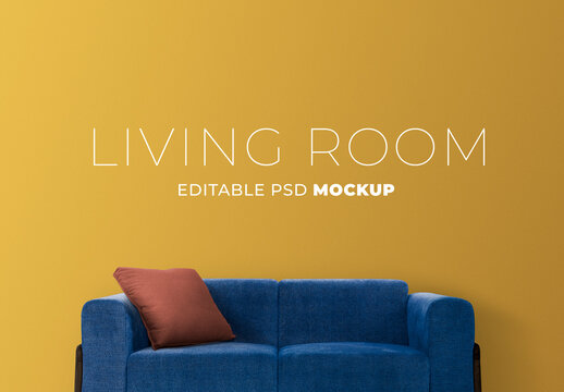 Retro Living Room Mockup