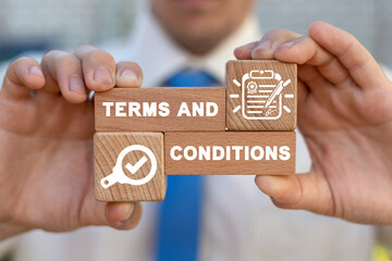 Business concept of terms and conditions of agreement.