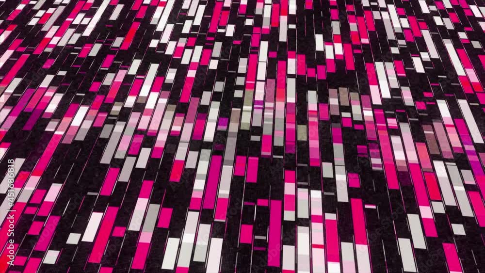 Poster moving colorful stripes and squares, high tech background, seamless loop. animation. visualization o
