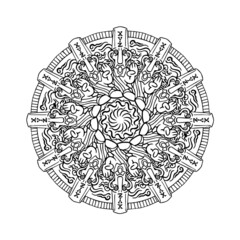 Mandala Art can be used for artwork decoration, coloring or tattoo design.