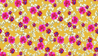 floral seamless pattern. Liberty style. fabric, covers, manufacturing, wallpapers, print, gift wrap.