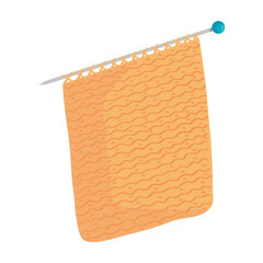 knitting work and needle