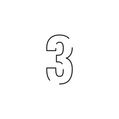 Minimalism line logo initial letter 3