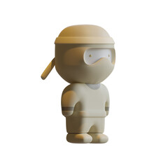 Halloween Ninja 3D Rendering Illustration Element