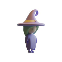 Halloween Witch 3D Rendering Illustration Element