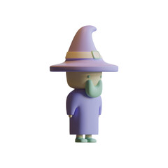 Halloween Wizard 3D Rendering Illustration Element