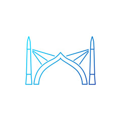 Sinamale Bridge outline icon. China Maldives Friendship Bridge the first cross sea bridge. Isolated vector illustration