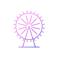 Fototapeta premium Ferris wheel outline icon. Taiwan. Amusement park. Oriental custom. Isolated vector stock illustration