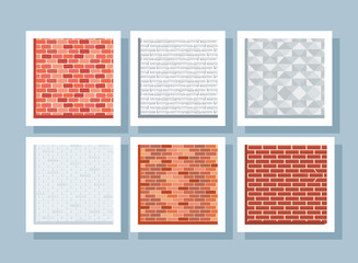 six bricks walls backgrounds