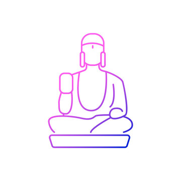 recommend clip art: Taiwanese shan buddha museum outline icon. Buddhism religion. Oriental custom. Isolated vector stock illustration