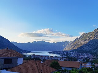 evening panorama of the city of kotor montenegro