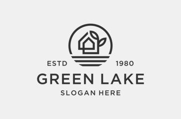 green lake logo design inspiration for real estate business.
