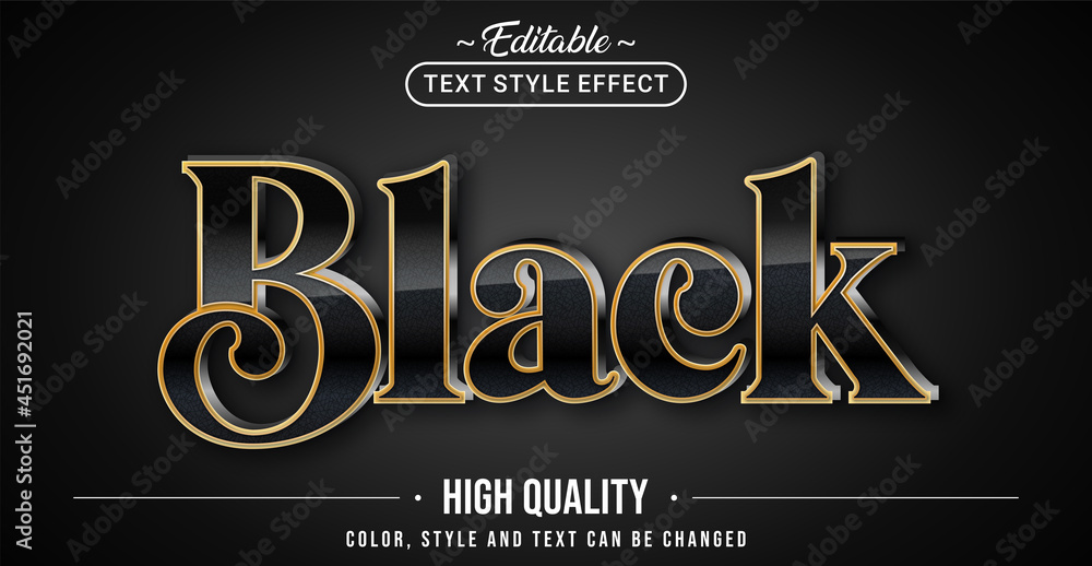 Poster editable text style effect - black text style theme.