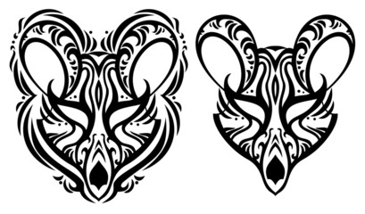 Art design of Chinese Zodiac for artwork decoration, coloring or tattoo.