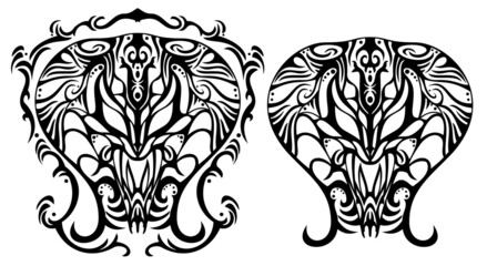 Art design of Chinese Zodiac for artwork decoration, coloring or tattoo.