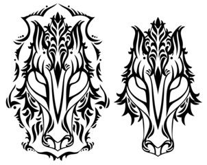 Art design of Chinese Zodiac for artwork decoration, coloring or tattoo.