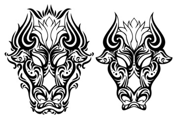 Art design of Chinese Zodiac for artwork decoration, coloring or tattoo.