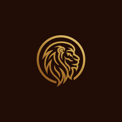 Lion Head Logo Silhouette illustration