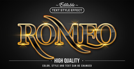 Editable text style effect - Romeo text style theme. - obrazy, fototapety, plakaty