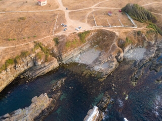 Aerial view of rock formations The ships (Korabite) Sinemorets, Bulgaria