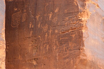 Petroglyphs on Rock Face 