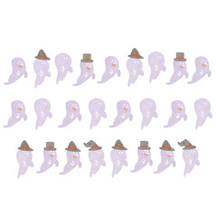 水彩タッチのかわいいおばけのライン