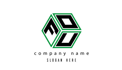 Fototapeta premium FOU polygon creative latter logo