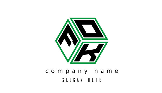 FOK polygon creative latter logo