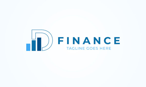 Initial D finance charts Logo. usable for  business and company logos , flat design logo template, vector illustration