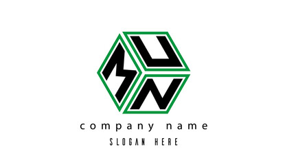 MUN polygon creative latter logo