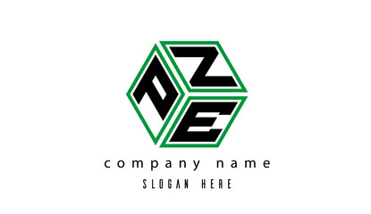 PZE polygon creative latter logo