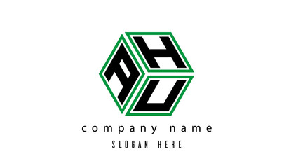 Fototapeta premium AHU polygon creative latter logo