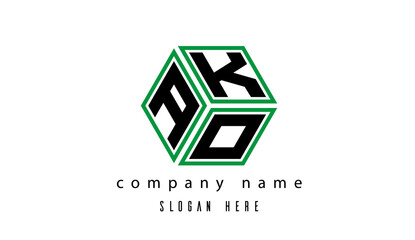 AKO polygon creative latter logo