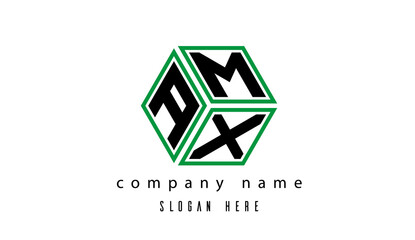 Naklejka premium AMX polygon creative latter logo