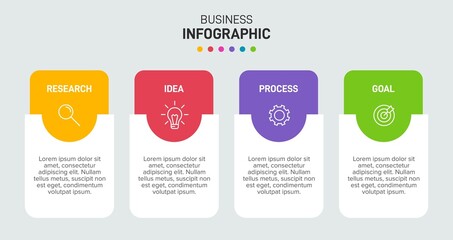 Infographic design with icons and 4 options or steps. Thin line vector. Infographics business concept. Can be used for info graphics, flow charts, presentations, web sites, banners, printed materials.