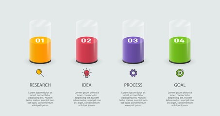 Infographic design with icons and 4 options or steps. Thin line vector. Infographics business concept. Can be used for info graphics, flow charts, presentations, web sites, banners, printed materials.