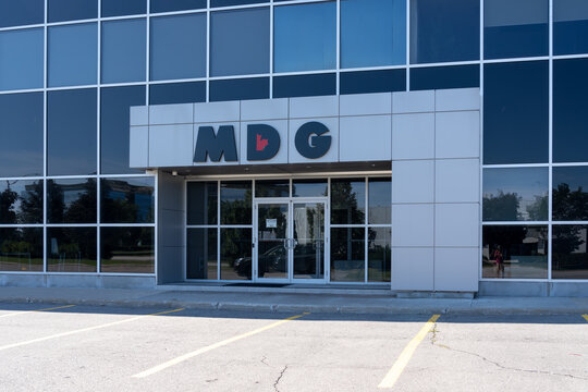 Oakville, ON, Canada - August 15, 2021: Entrance to MDG Canada 
Corporate office in Oakville, On, Canada. MDG is a North America&rsquo;s leader in consumer financing.
